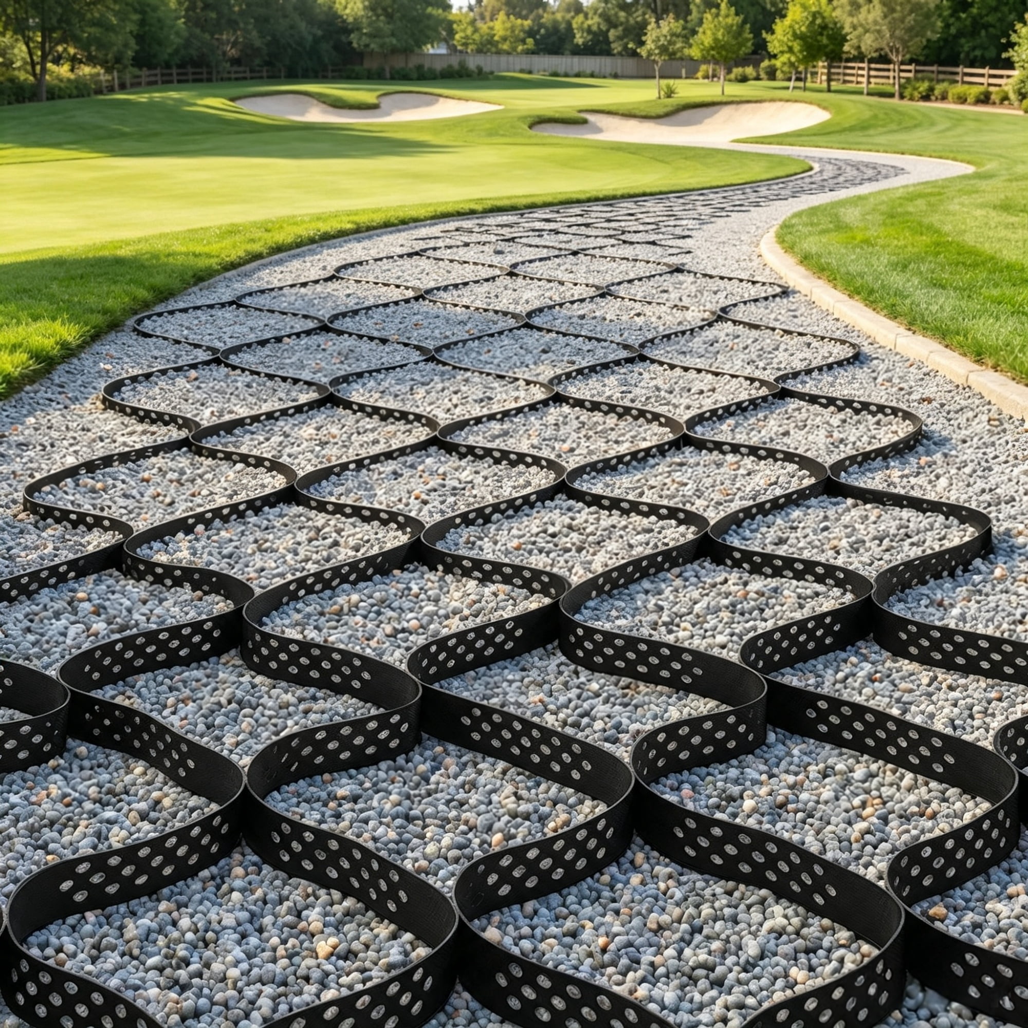 32.81 x 9.84 FT Gravel Grid, 2" Permeable Geo Grid Driveway Stabilizer for Garden, Patio & RV Parking
