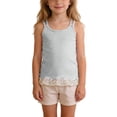 thumbnail image 2 of hengsof Girls Cute Ruffled Sleeveless Double Strap Tank Top, Daily Breathable Soft Layering Undershirt for 3-13 Years, 2 of 8