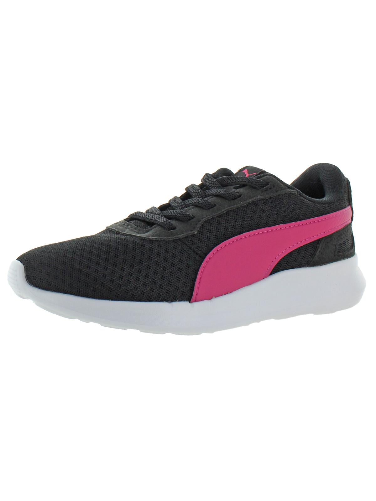 girls black running trainers