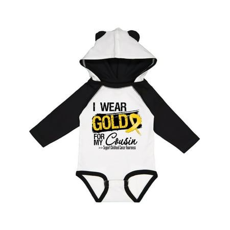 

Inktastic Childhood Cancer Ribbon For My Cousin Gift Baby Boy or Baby Girl Long Sleeve Bodysuit