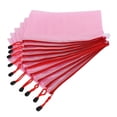 thumbnail image 2 of 10pcs Mesh Zipper Bag A4 File Folder PVC Transparent Information Pack Document OrganizerLight Pink, 2 of 11