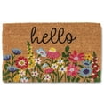 thumbnail image 1 of Tapis d'Entrée Bonjour à Motif Floral Vif, 1 of 2