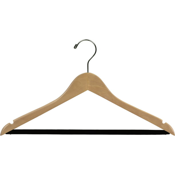 TOPIA HANGER Set of 6 Luxury Mahogany Wooden Coat Hangers, Premium Wood  Suit Hangers, Glossy Finish with Extra-Wide Shoulder, Thicker Chrome Hooks  