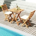 thumbnail image 4 of Costway 3-Piece Folding Bistro Set with Removable Seat Cushions Outdoor Table and Chairs, 4 of 10
