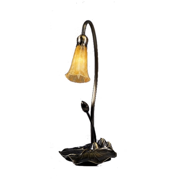 12432 Meyda 16"H Amber Pond Lily Accent Lamp