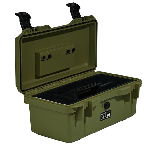 Caja de almacenamiento para acampada, capacidad de carga 2T, caja de herramientas de plástico, bandeja extraíble, resistente al agua