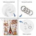 thumbnail image 4 of Fall Gnomes Shower Curtain, Waterproof Shower Curtains for Bathroom, Thanksgiving Maple Leaf Grey Wood Grain Washable Fabric Bathtub Curtain Set Bath Decor with 12 Hooks 48"x72", 4 of 8