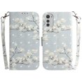 thumbnail image 2 of Case for Motorola MOTO E32 Cover Magnetic 3D Pattern Wallet Flip Case With Strap - Flower, 2 of 5