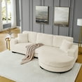 thumbnail image 5 of , L-Shaped Modular Convertible Sofa ,The arc-shaped footstool can be placed freely on the left and right-Beige, 5 of 9
