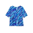 thumbnail image 4 of Swim 365 Women's Plus Size Three-Quarter Sleeve Swim Tee, 4 of 5
