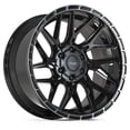 thumbnail image 3 of 4PLAY Wheels 4PS28 20 Inch Rims and Tires Fit 6x135 & 6x139.7 20x9 Gloss Black Brushed with Tinted Clear - TS-37 AT 275/55-20 (Set of 4), 3 of 5