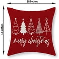 thumbnail image 3 of Christmas Pillow Covers 18x18 Set of 2 Christmas Decor Linen Pillowcase Winter Christmas Decorative Red Throw Pillows Christmas Tree Holiday Decor Outdoor Cushion Covers for Couch Home Decor, 3 of 6