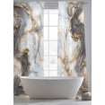 thumbnail image 5 of Marble White Gold Sheer Curtains 84 Inch Length 2 Panels Set, Abstract Modern Geometric Printed Voile Window Treatment Rod Pocket Curtains Sheers Drapes for Bedroom/Living Room/Kitchen 52"x84"x2, 5 of 7