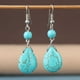 thumbnail image 5 of 2x Vintage Araña Señoras Pendientes Textura Turquesa Piedra Preciosa Cuelga Azul 2 piezas, 5 of 8