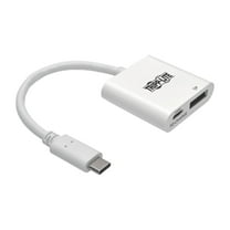 Tripp Lite USB 3.1 Gen 1 USB-C to DisplayPort 4K Adapter with USB-C PD Charging Port, Thunderbolt 3 Compatible, 4K @60Hz