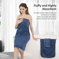 thumbnail image 4 of Covina Home 4 Pack Navy Blue Bath Towel Set Microfiber Bathroom Towel Set Ultra Soft Plush Oversized Towels Adult Luxury Bath Sheet, 4 of 10