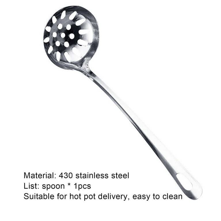Hot Pot Ladle Set Stainless Steel Hot Pot Strainer Scoops Hotpot Soup Ladle  Spoon Set Sauce Ladle for Home Kitchen or Restaurant, 10.2 Inch, Set of 4
