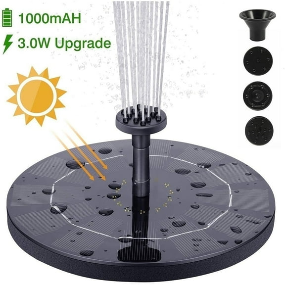 Qenwkxz Bird Bath Solar Automatic Fountain Pump Garden Spray Heads For Garden Back Yard And Small Pond 5.31*5.31*1.65in Black
