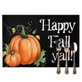 thumbnail image 2 of Orange Pumpkin Placemats Set of 8 Black Happy Fall Yall Heat Insulated Linen Place Mats, Washable Stain-Proof Table Mats for Dining Tables Holiday Decor 13x19inch, 2 of 9