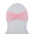 thumbnail image 1 of Velvet Ruffle Stretch Chair Band Sashes Bows Elastic Chair Ties Pink 10Pc 8" X 13" for Weddings, Bridal or Baby Showers, Corporate or Birthday Parties, Banquet Event, Formal or Family Gathering, 1 of 3