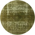 thumbnail image 1 of Ahgly Company Machine Washable Indoor Round Industrial Modern Brass Green Area Rugs, 6' Round, 1 of 7