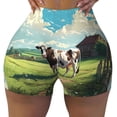 thumbnail image 2 of Kdxio Shorts Imprimé Prairie Vache pour Femmes Contrôle du Ventre Exercice Élevé Collants Rehausse-Fesses Short pour Femmes-Grand, 2 of 8