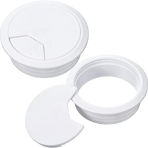 Zshan 2PCS Cable Grommet White 60mm Desk Cable Grommet Desk Grommet Plastic Hole Desk Grommet Desk Grommet for Office Home White