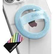 Encased Magnetic Phone Grip Holder (Compatible with MagSafe) Thin Silicone Finger Loop Ring for iPhone (Blue Glitter)