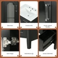 thumbnail image 6 of 24" Sturdy Bathroom Organizer, Space-Saving Freestanding Cabinet with Adjustable Shelf, Retro Bathroom Vanity with Ceramic Sink for Bathroom, Black, 6 of 9