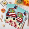 thumbnail image 3 of Puerto Rican Flag Kitchen Towels Set of 4, Vintage Country Truck Flowers Blue Beige Soft Microfiber Dish Towels, Absorbent Washable Dishcloths for Kitchen Cleaning, Drying Dishes, 18x28 Inches, 3 of 9