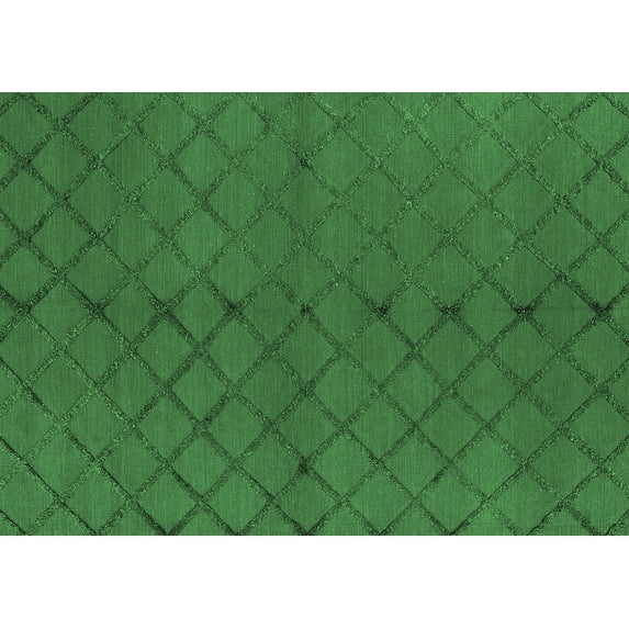 Ahgly Company Indoor Rectangle Trellis Emerald Green Modern Area Rugs, 8' x 12'