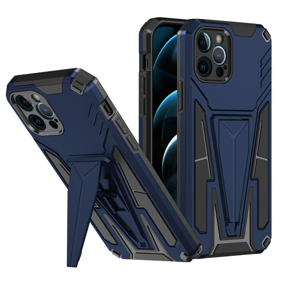 For Apple iPhone 13 (6.1") Heavy Duty Protection Hybrid Built-in Kickstand Rugged Shockproof Military Grade Dual Layer Full Body Cover ,Xpm Phone Case [Blue]
