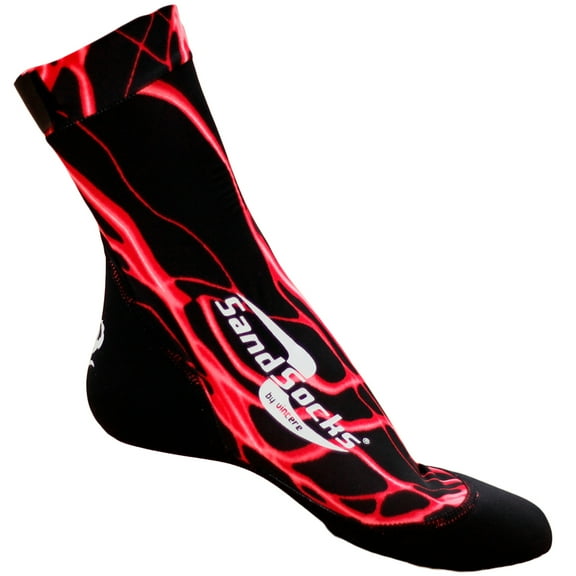 Sand Socks Classic High Top Neoprene Athletic Socks - Small - Red Lightning