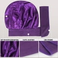 thumbnail image 6 of Vongem 3 Pack Satin Sleeping Bonnet, Silk Bonnet for Sleeping Women,Large Satin Sleep Bonnet with Long Strap, Adjustable Sleep Cap Hair Bonnet for Women & Men, Black+Purple+pink, 6 of 7