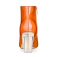 thumbnail image 4 of Unique Bargains Women's Clear Heel Pointy Toe Chunky Heel Ankle Boots Orange 6.5, 4 of 7