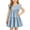 02 Blue, variant on Freshbabe Girls' Denim Bunny Suspender Dress, Sleeveless Ruffle Hem Overall Dress with Pocket for Casual Spring Summer Wear