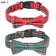 thumbnail image 2 of Collar de perro navideño con lazo, collares de perro ajustables a cuadros navideños con collares de pajarita extraíbles, 2 of 5