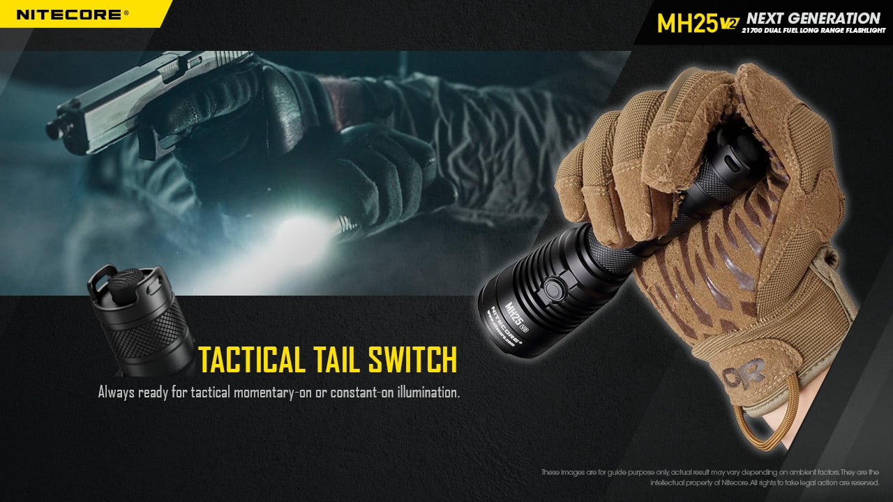 NITECORE MH25 v2 USB-C Rechargeable Flashlight with Lumentac Battery Organizer