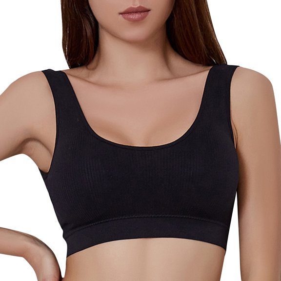 SHENGYUAN Plus Size Sports Bra Yoga Bras for Women Strappy Padded Medium Support Workout Tops Black,XXL