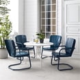 thumbnail image 2 of Crosley Furniture Ridgeland 5 Piece Metal Outdoor Dining Set in Navy Gloss, 2 of 13