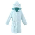 thumbnail image 2 of YUNAFFT Kids Hooded Bathrobe Long Sleeve Pockets Soft Absorbent Robe Cozy Home Loungewear, 2 of 3