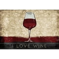 thumbnail image 3 of OnRei 24x17 Black Modern Framed Museum Art Print Titled - I Love Wine, 3 of 5