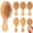Oval, variant on 6 Pack Mini Bamboo Hair Brush Bulk Pocket Travel Small Hairbrush Massage Scalp Detangling Brush for Valentine Gifts Bulk Bridesmaid Party Favors (Square)