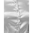 thumbnail image 6 of J. METHOD Women's Satin Button Down Shirt Long Cuff Sleeve Collar Silky Office Work Formal Casual Blouse Top NEWT74 White 1X, 6 of 7