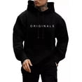 thumbnail image 1 of Sudadera Con Capucha De Color Liso Y Monograma Para Hombre, 1 of 8