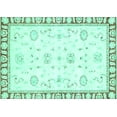 thumbnail image 1 of Ahgly Company Machine Washable Indoor Rectangle Oriental Turquoise Blue Traditional Area Rugs, 4' x 6', 1 of 4