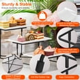 thumbnail image 5 of 3-Tier Plastic Serving Tray Dessert Server Display Serving Stand Dinnerware with 3 Rectangular Plastic Serving Platters Metal Stand, 5 of 8