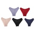 thumbnail image 1 of Ropa interior sin costuras para mujer, bragas de malla hueca de talla grande, conjunto de ropa interior de algodón de malla de encaje de tiro medio, 5 piezas, tallas mixtas XL 132.3-159.8 lb, 1 of 14