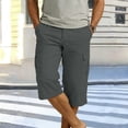 thumbnail image 5 of Xuniizn Mens Cargo Shorts Below the Knee Zipper Button Closure Hiking Cargo Pants with Pockets Casual Straight Work Pants for Men, 5 of 9