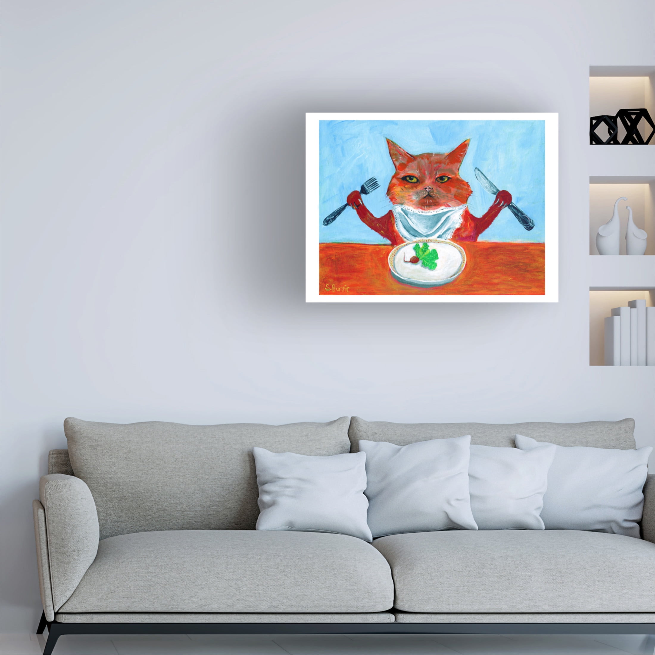 Trademark Fine Art Sharyn Bursic Vegan Cat Canvas Wall Art